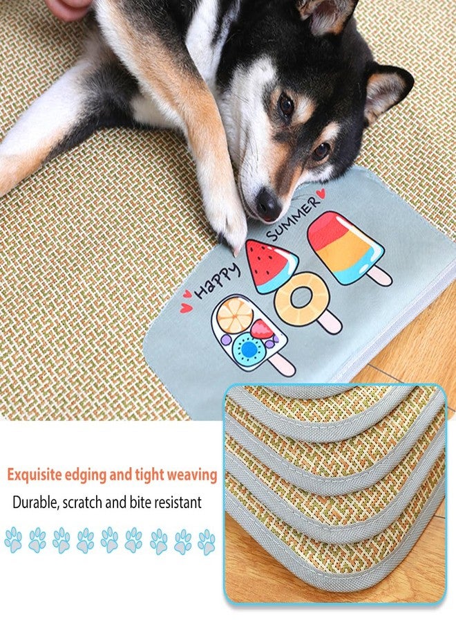 Qpets® Cat Bed Mats, Dog Cat Summer Mat & Sleeping Pad Rattan Cushion Pad, Pet Cool Summer Pad Washable Reusable Easy to Clean (75 * 60CM) - Image 4